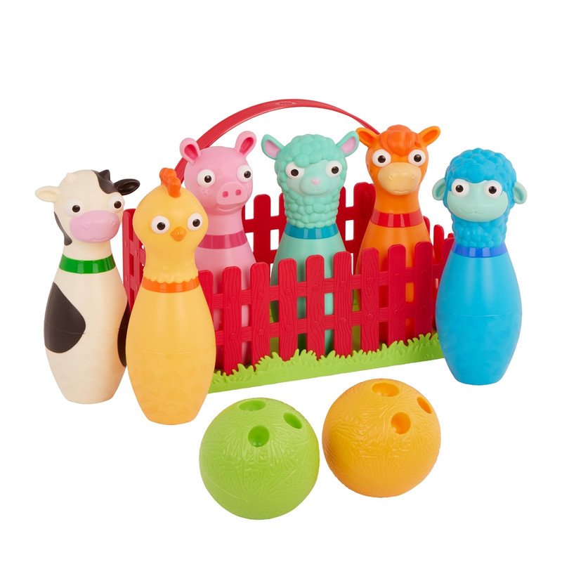 71-UMWZNy36-L.jpg Battat Farm Bowling Set Animal Pins - Image 1
