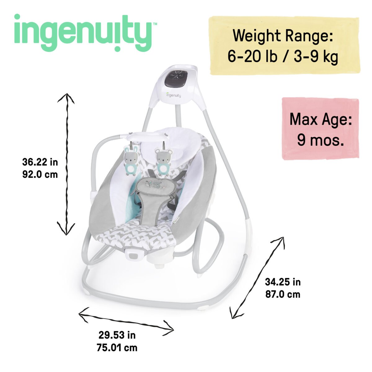 SimpleComfort™ Compact Soothing Swing & Rocker™ - Raylan - Image 6