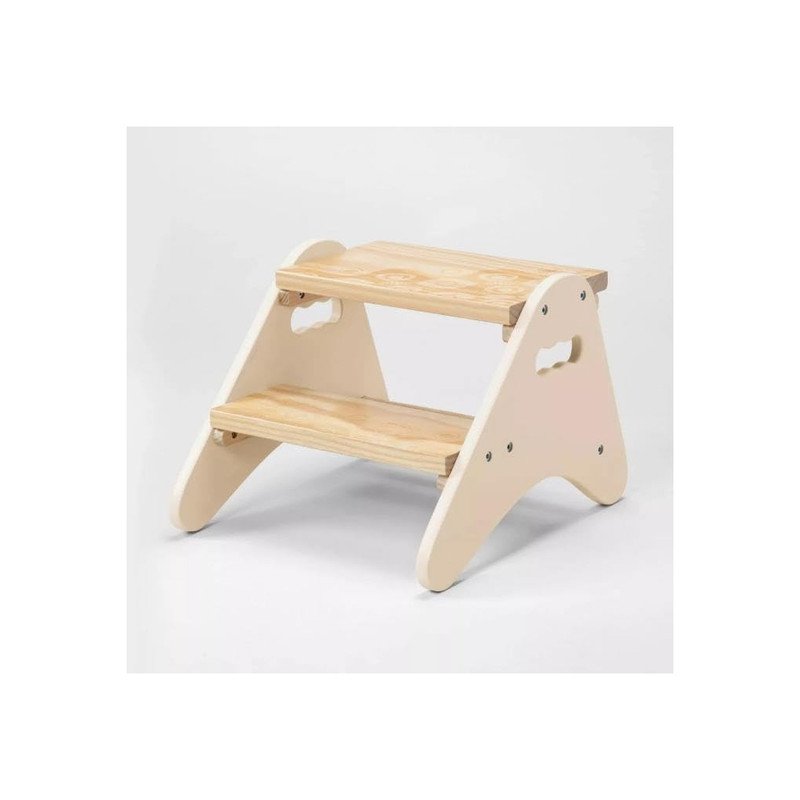 41j-QSb-Xz-Pg-L.jpg WOODEN STEP STOOL, IVORY - Image 1
