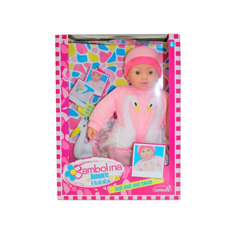 51tog-Djh-Qr-L.jpg 41CM BAMBOLINA DOLL WITH SOFT SWAN TOYS (NO SOUNDS) - Image 1