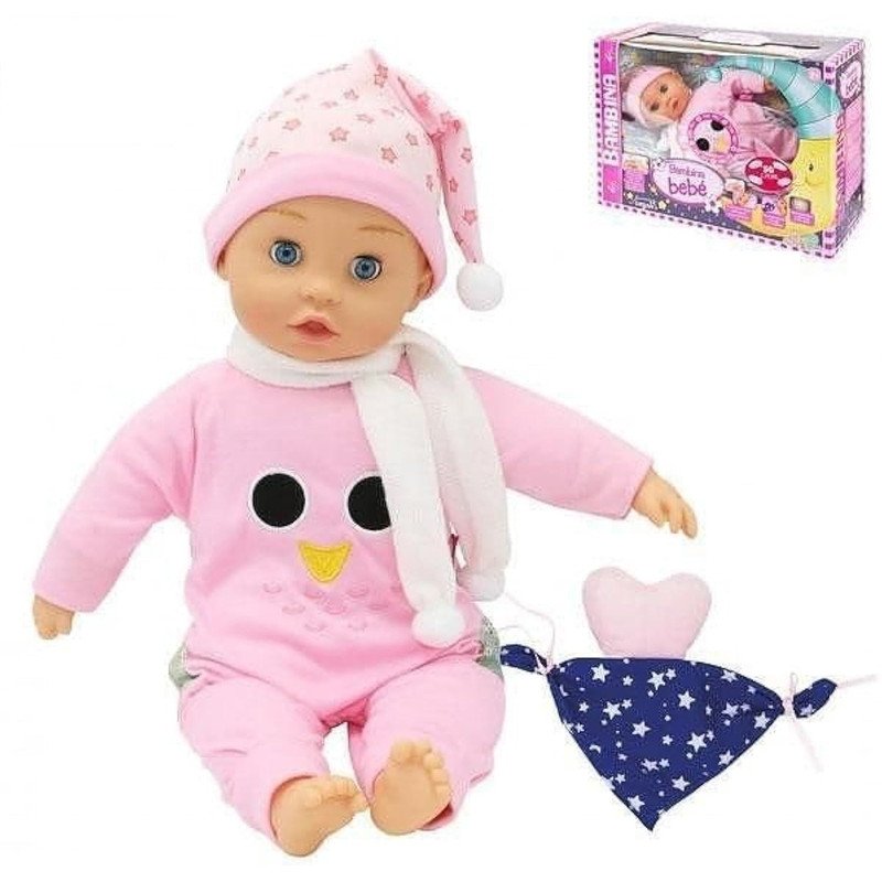 61-QEod-R0re-L.jpg 42CM BAMBOLINA GOOD NIGHT DOLL WITH ACC & SOUNDS ON PLATFORM - Image 1