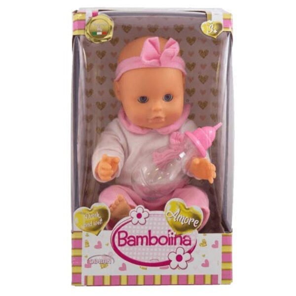 BAMBOLINA AMORE 33CM DOLL DRINKN N WET WITH POTTY & BOTTLE