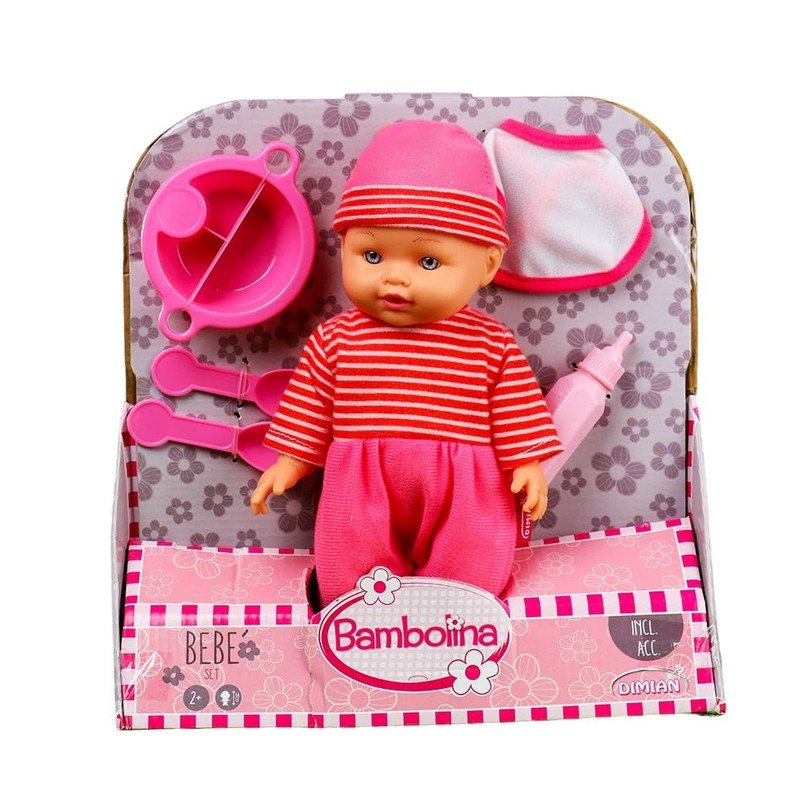 61o-WMM935r-L.jpg 28CM HARD BODY DOLL WITH ACC & BIB ON PLATFORM - Image 1