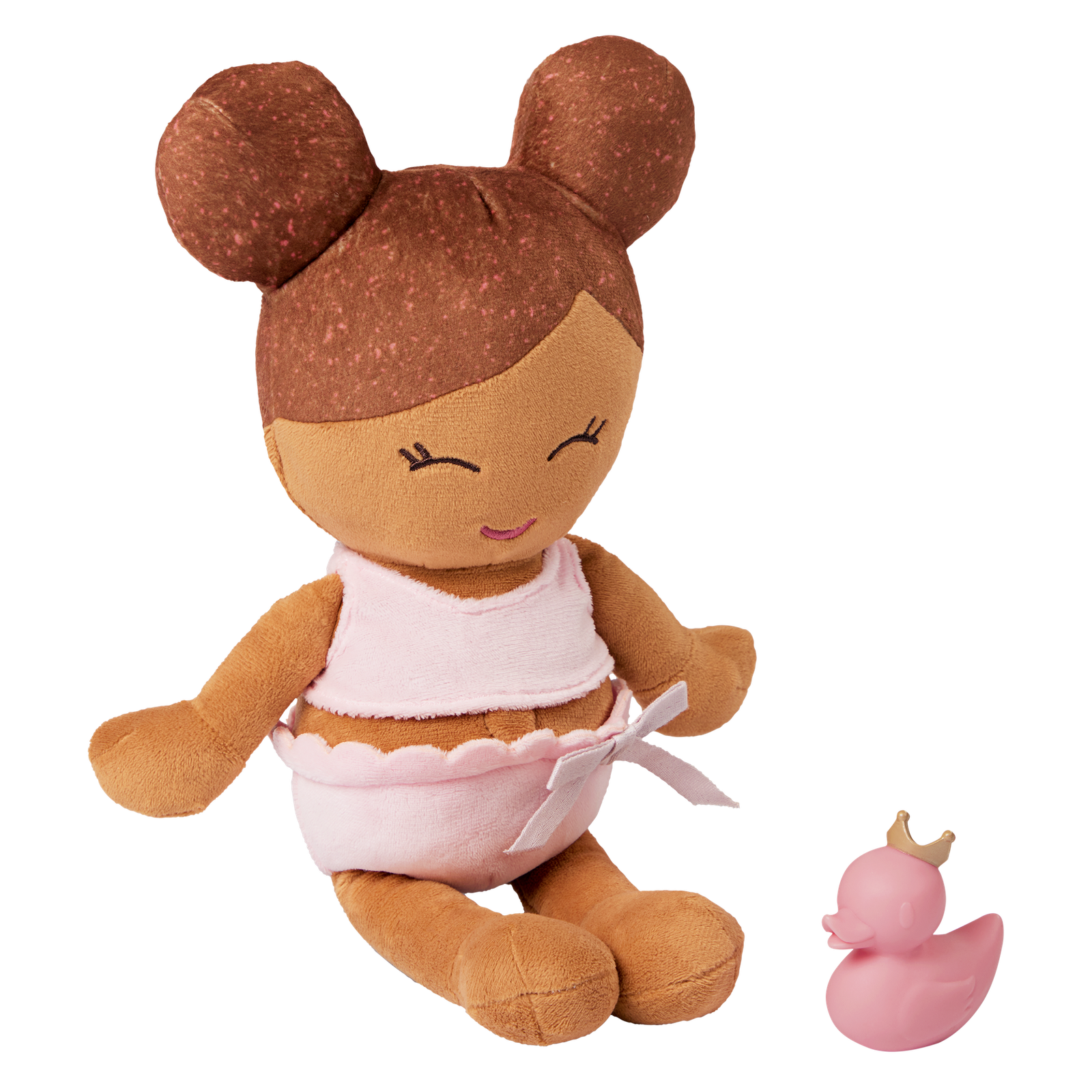 LBY7298_PR_1800x1800.png Plush Baby Bath Doll &Light-Brown Hair & Olive Skin Tone - Image 1