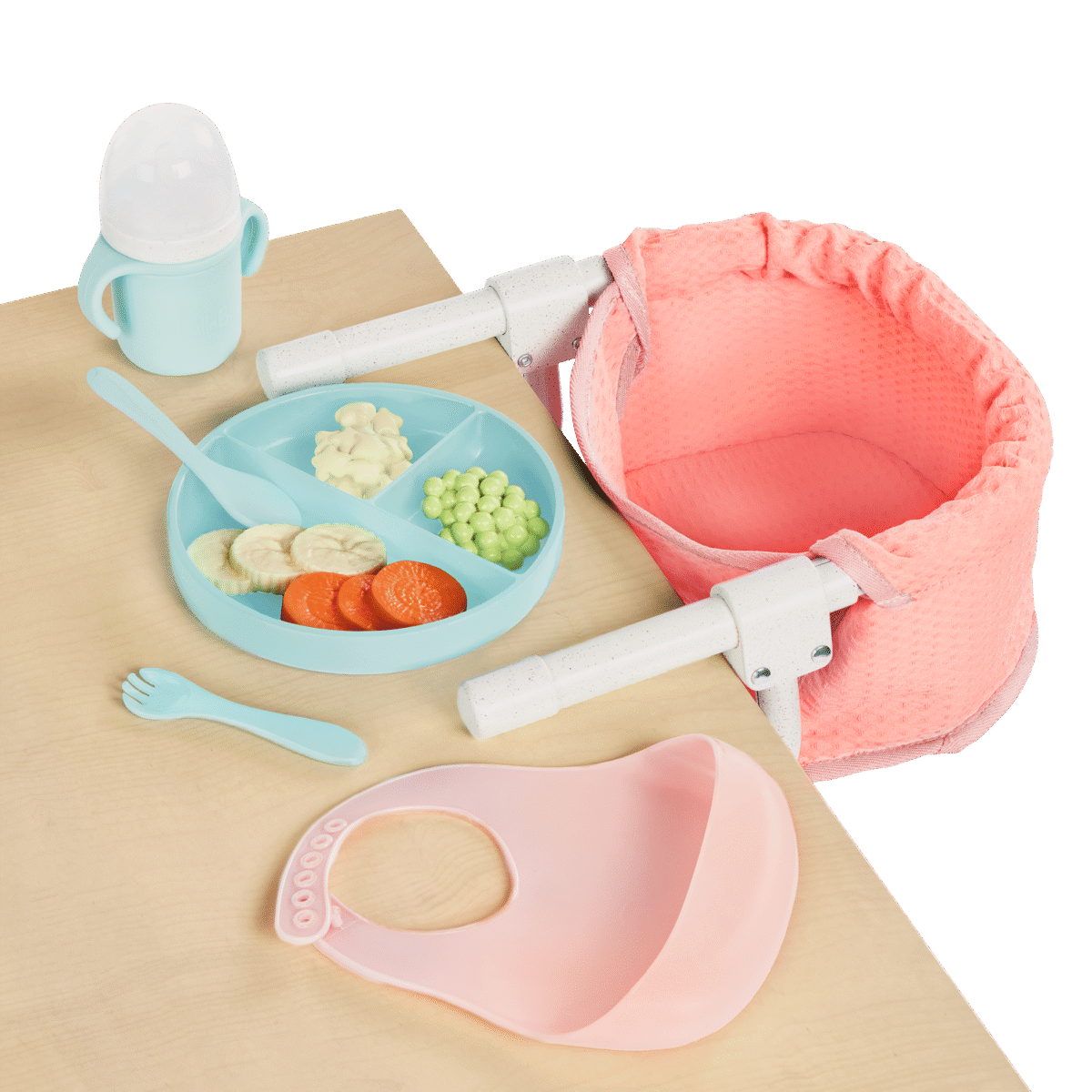Baby Doll Clip On Table Seat & Feeding Set Clip On Table Seat & Play Food Accessories - Image 3