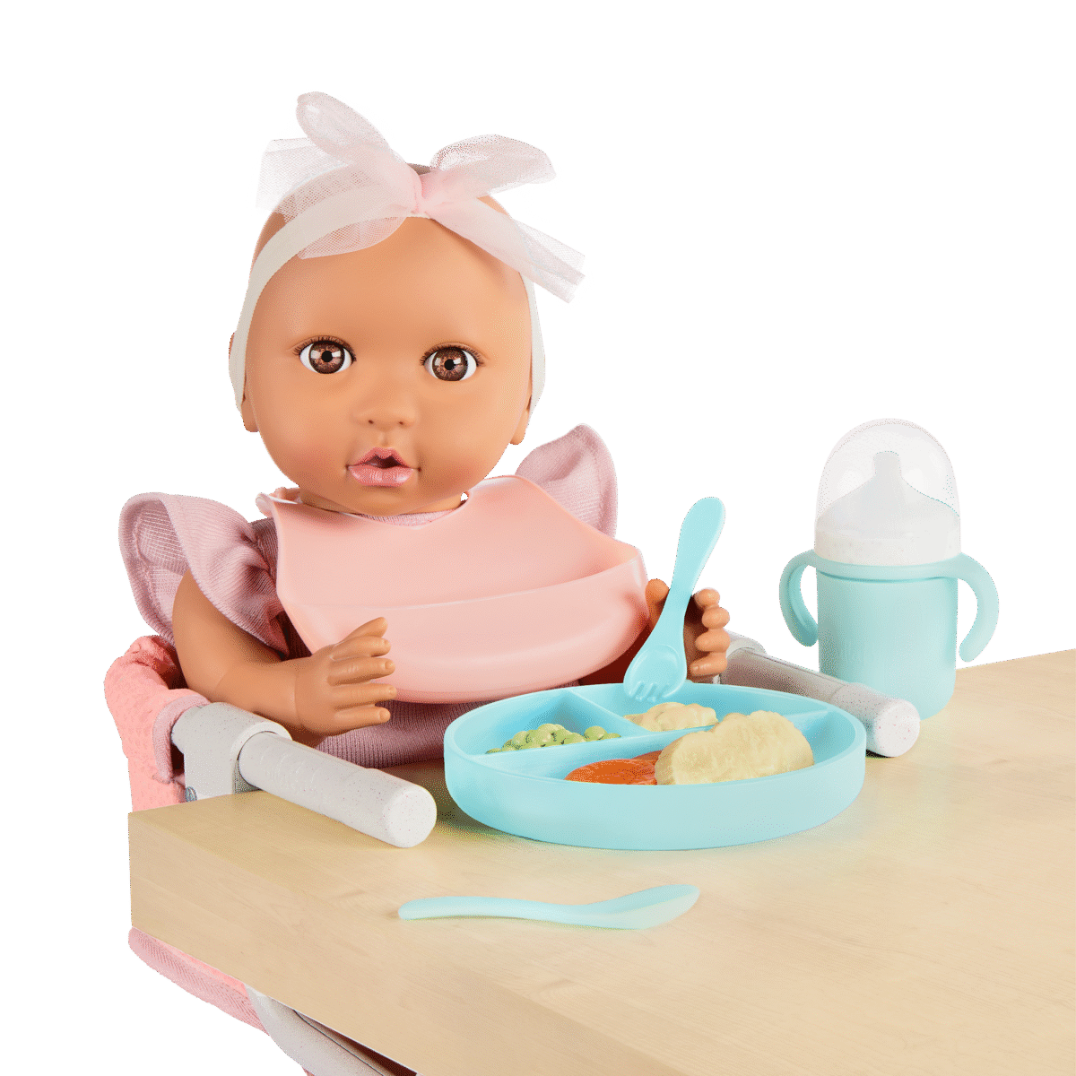 Baby Doll Clip On Table Seat & Feeding Set Clip On Table Seat & Play Food Accessories - Image 2