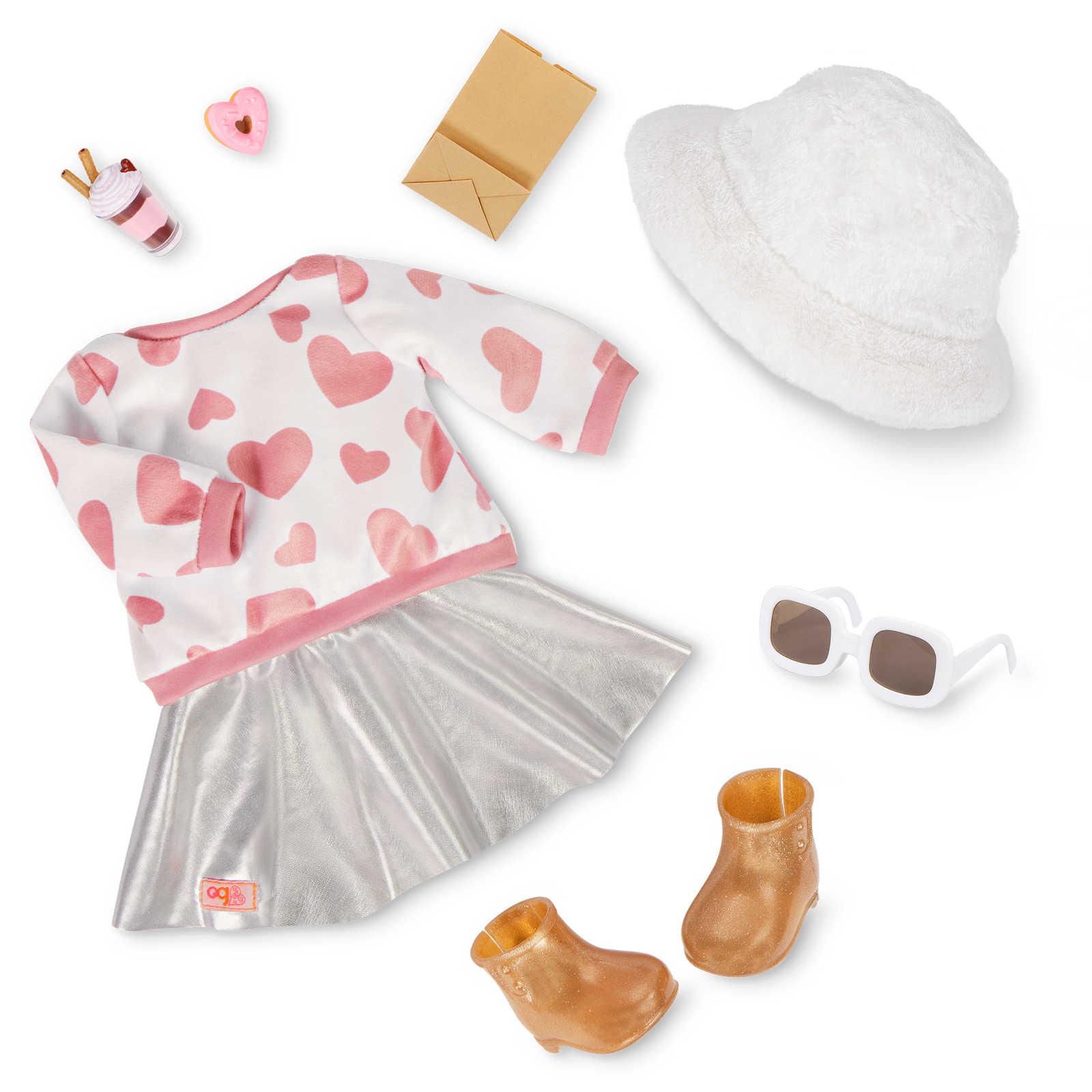 BD30574_PR-Updated.png Deluxe Outfit w/ Heart Print Top and Silver Skirt - Image 1