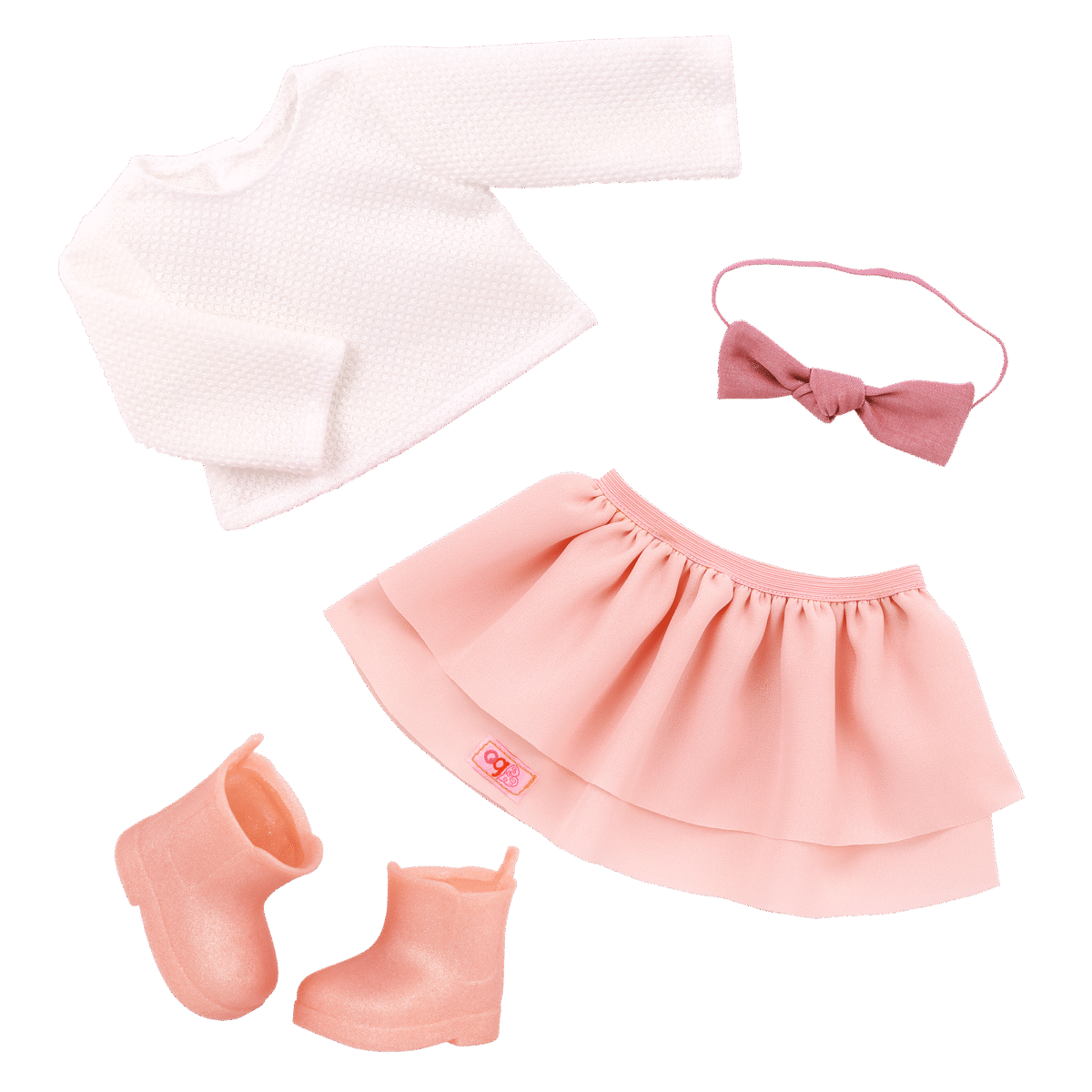 Doll w/ Pink Bow  Frilly Skirt Outfit, Effie - Image 3