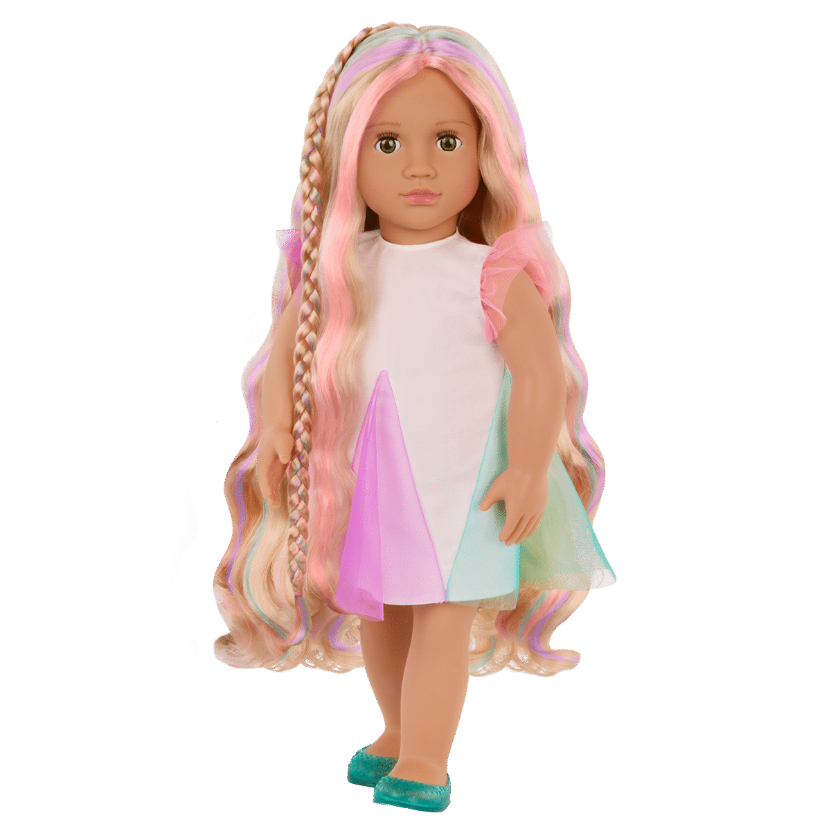 Hairgrow Doll w/Rainbow Colored Hair, Tessie - Image 2