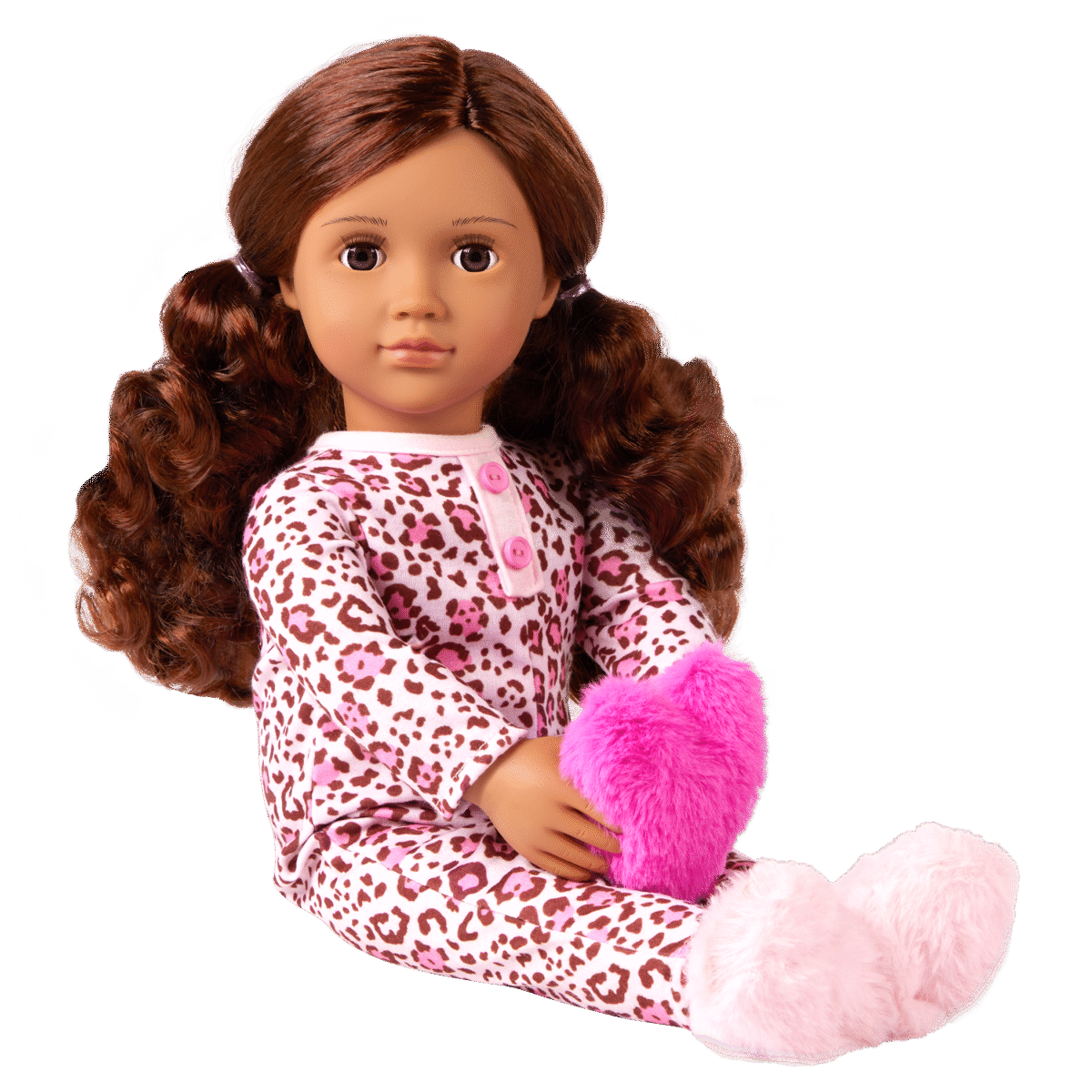 Doll w/ Leopard Pajama & Heart Pillow, Gracia - Image 2