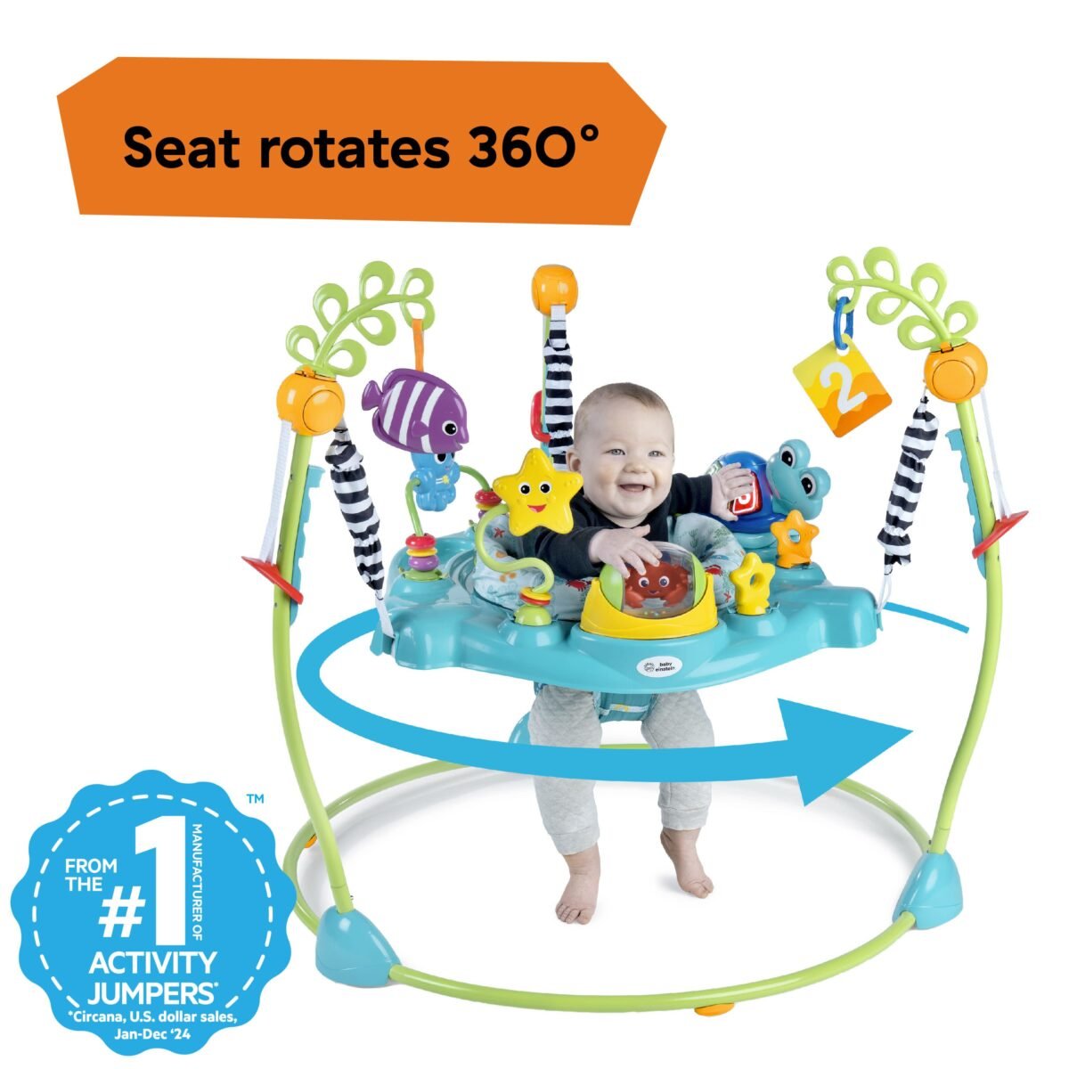 Baby Einstein Ocean Explorers Curiosity Cove 2-in-1 Activity Jumper | Interactive Learning Center for Babies | Ages 6–12 Months - Image 3