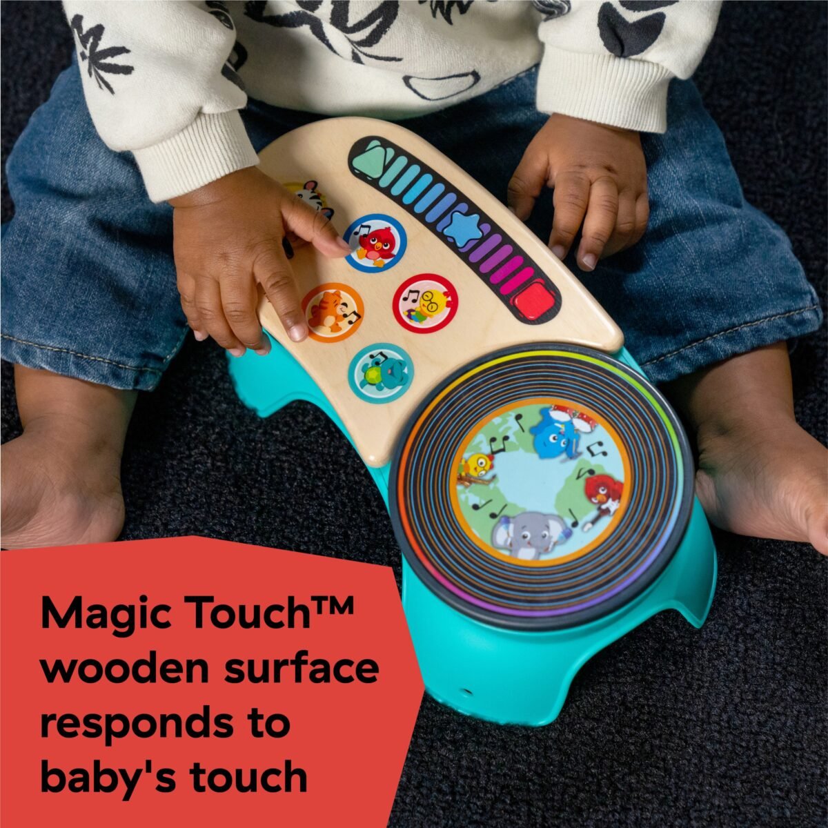 Baby Einstein Hape DJ Discovery Magic Touch Turntable | Interactive Wooden Musical DJ Toy | Ages 12+ Months - Image 3