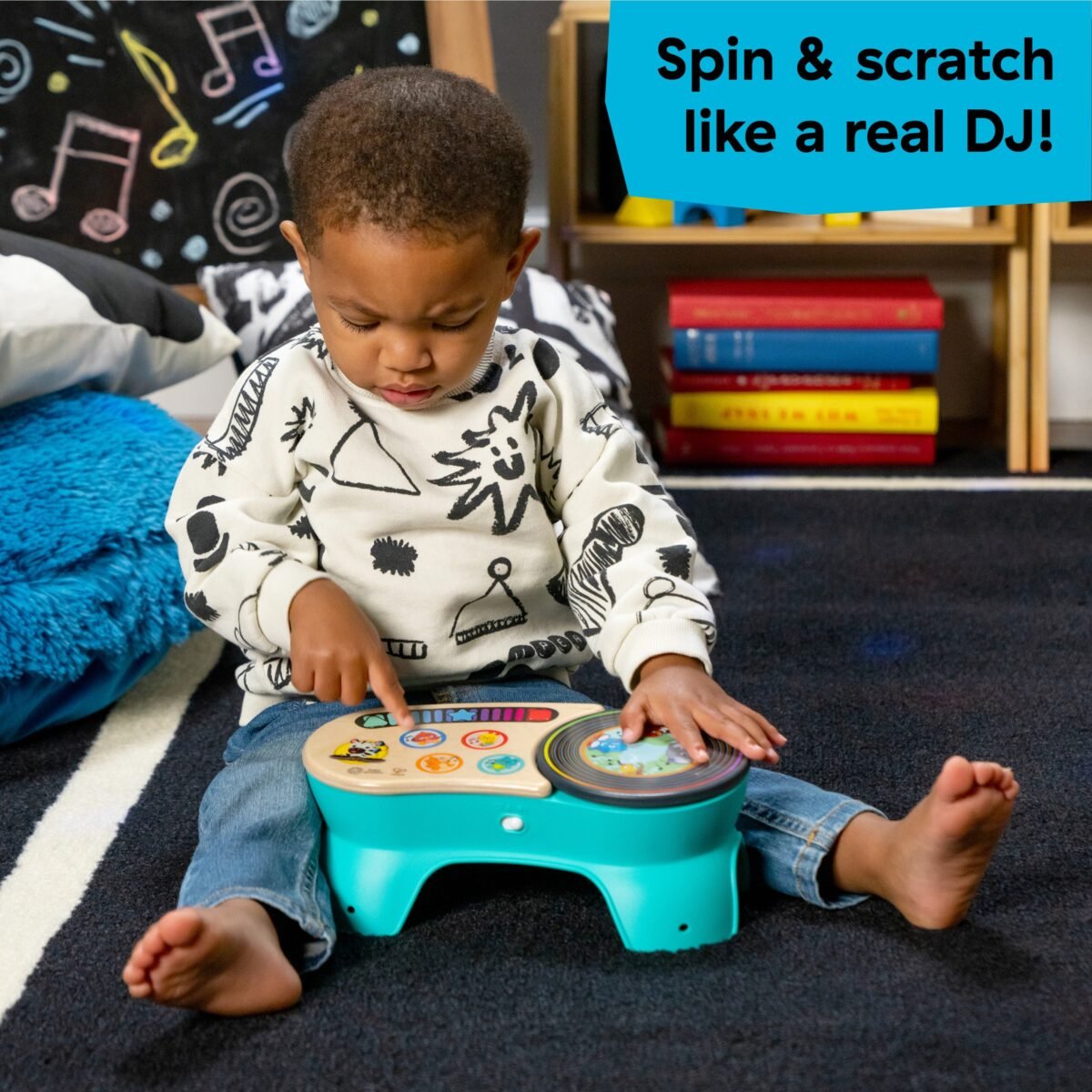 Baby Einstein Hape DJ Discovery Magic Touch Turntable | Interactive Wooden Musical DJ Toy | Ages 12+ Months - Image 5