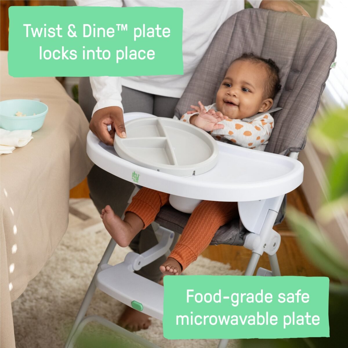 Ingenuity Sun Valley Compact Folding High Chair - Grey - Image 4