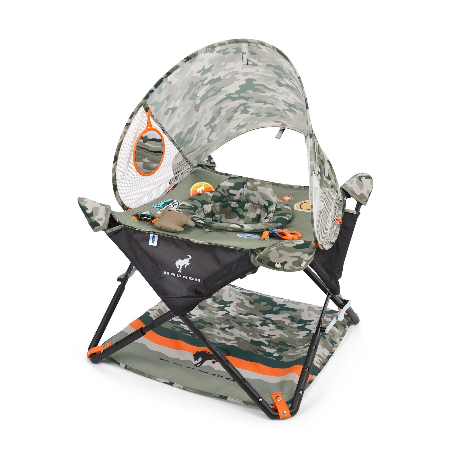 4659755ea0081069d58c375f9369d7d12db49ac1.jpg Bright Starts Ford Bronco Pop 'N Jump Portable Baby Activity Jumper with 360° Rotating Seat - Image 1