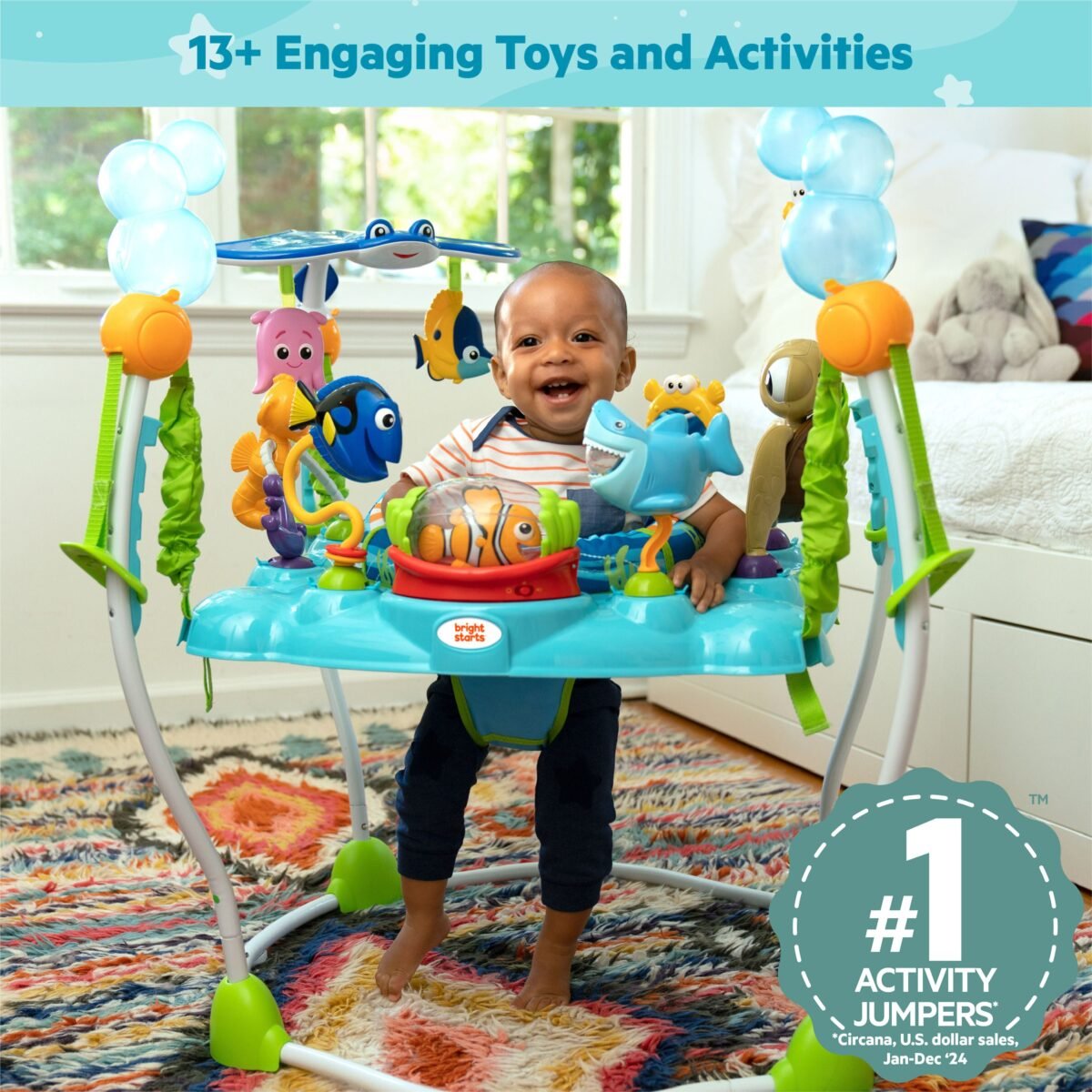 Bright Starts Disney Finding Nemo Sea of Activities Baby Activity Jumper with Music & Toys - Image 5
