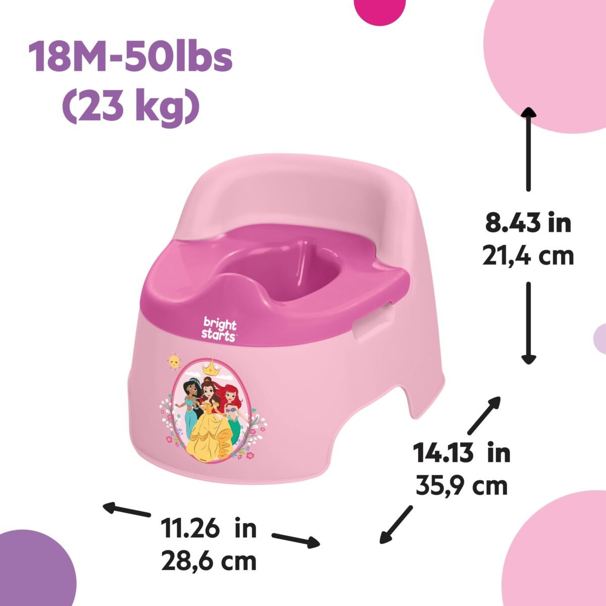 Bright Starts Disney Princess Full Comfort Baby Potty Training Seat - Image 6