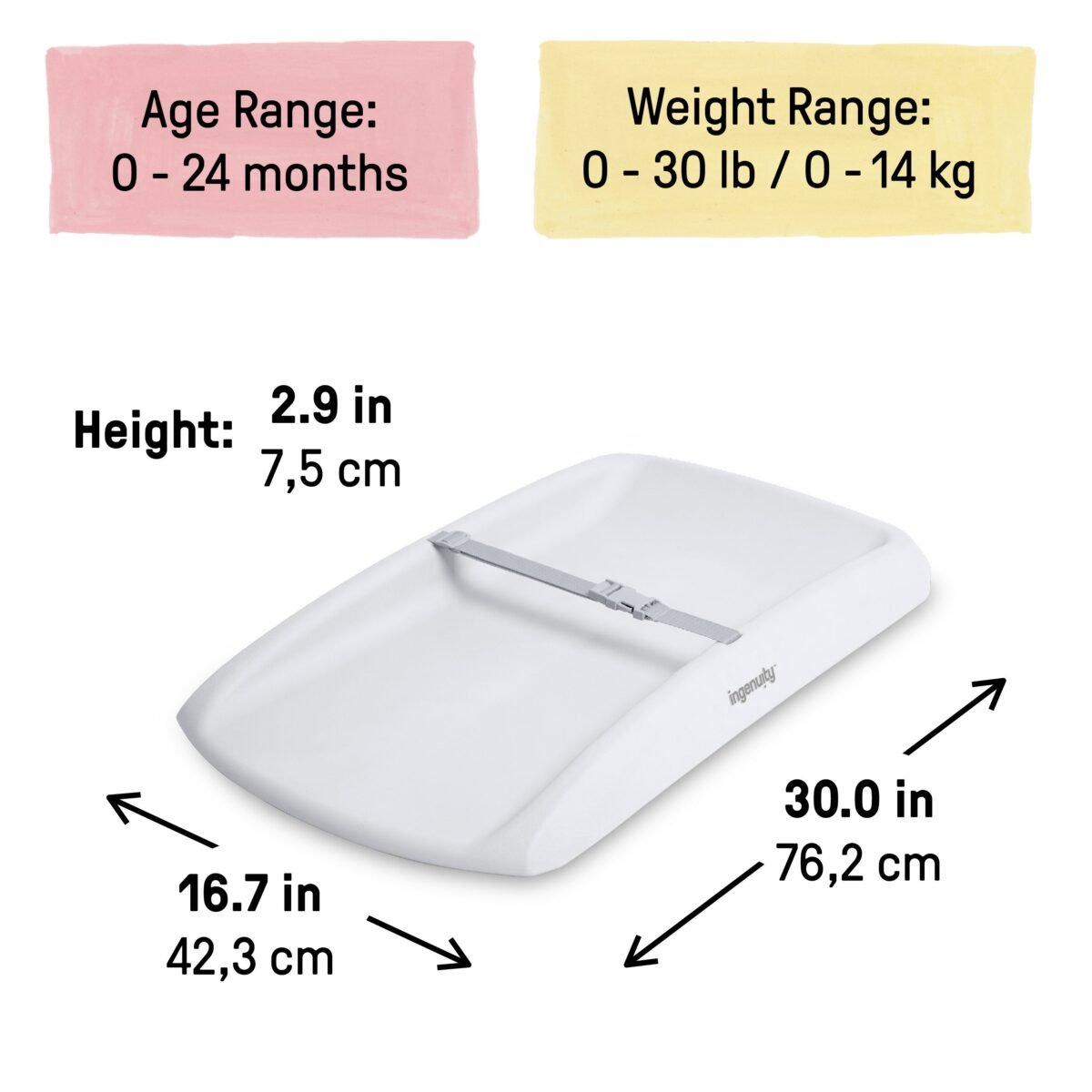 Ingenuity Comfy Clean Changing Pad - Grey - Image 5