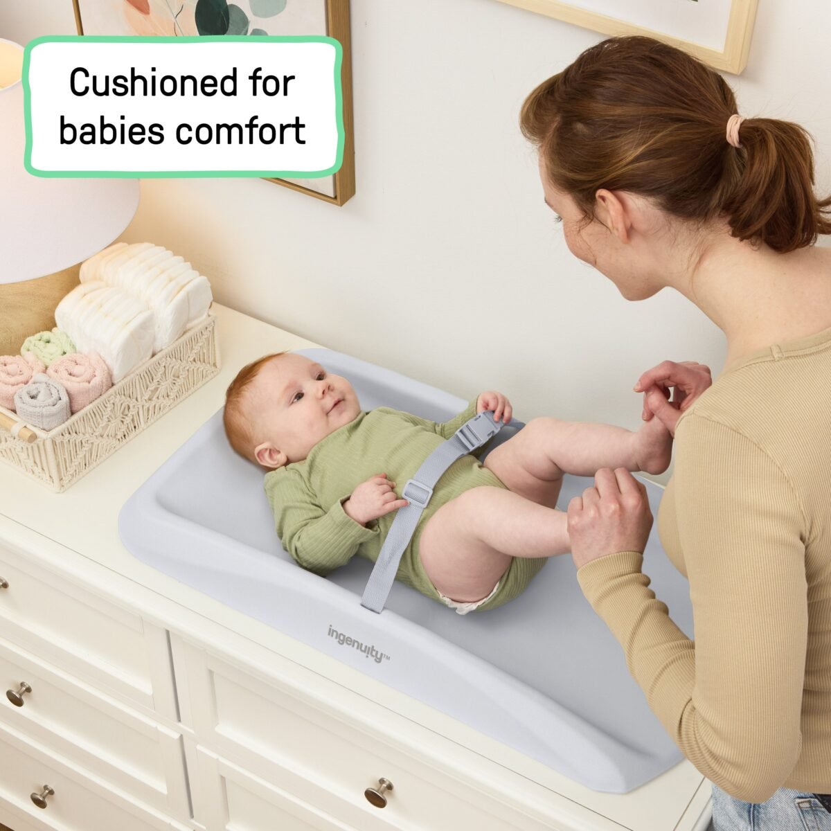 Ingenuity Comfy Clean Changing Pad - Grey - Image 4