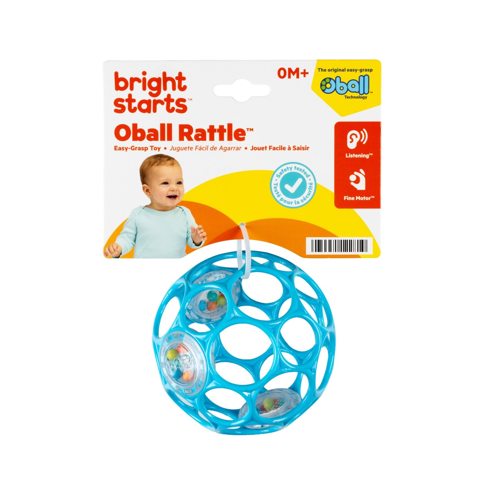 56bb1008c98d1b08b7378402f3332ace811cfbca.jpg Bright Starts Oball Easy-Grasp Baby Rattle Toy – Blue - Image 1