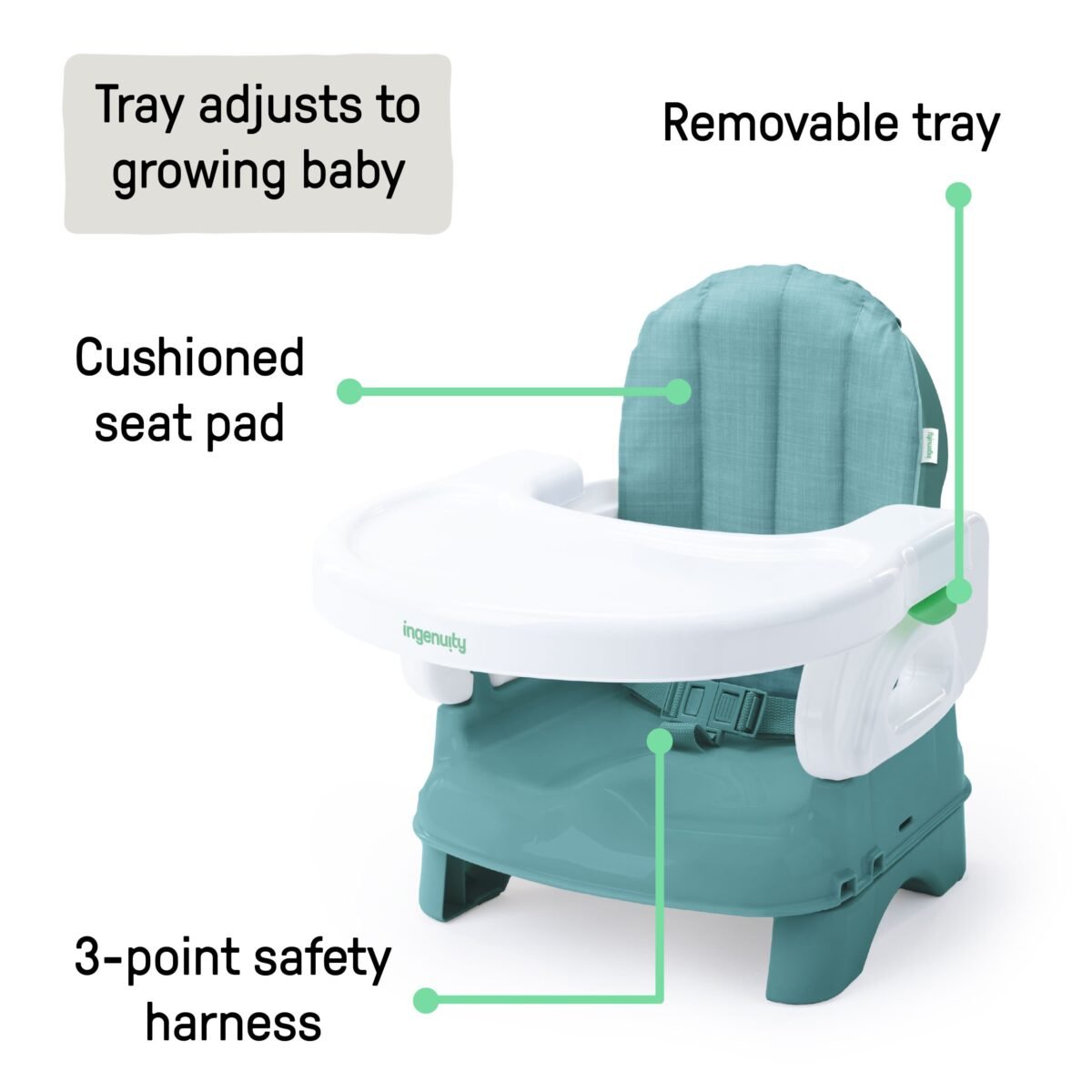 Ingenuity Comfort Folding Booster Seat - Teal - Image 3