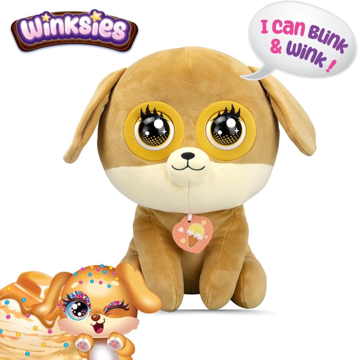 Winksies Caramel Puppy Interactive Plush Toy - Image 2