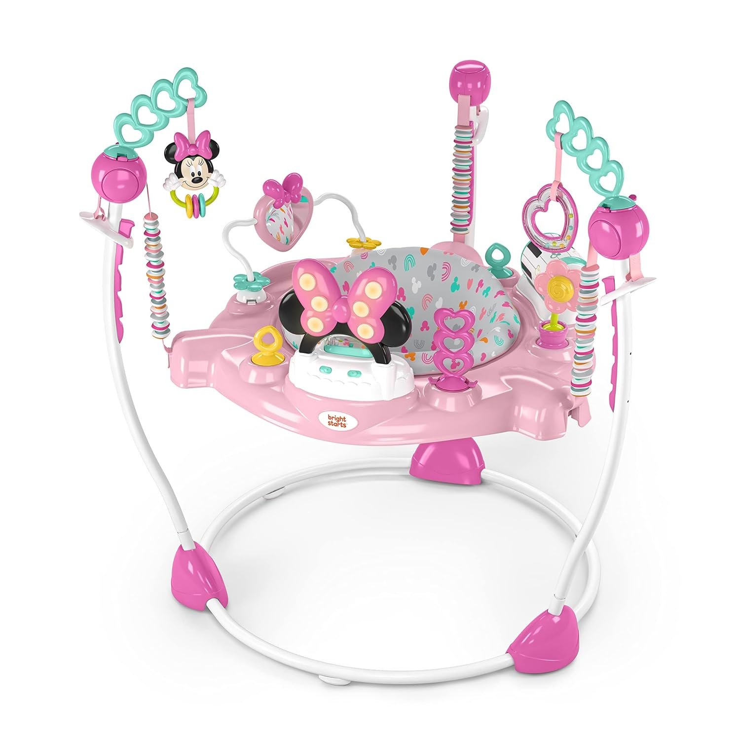 718Kee34XRL._SL1500_.jpg Bright Starts Disney Minnie Mouse Forever Besties Baby Activity Jumper with Interactive Play Center - Image 1