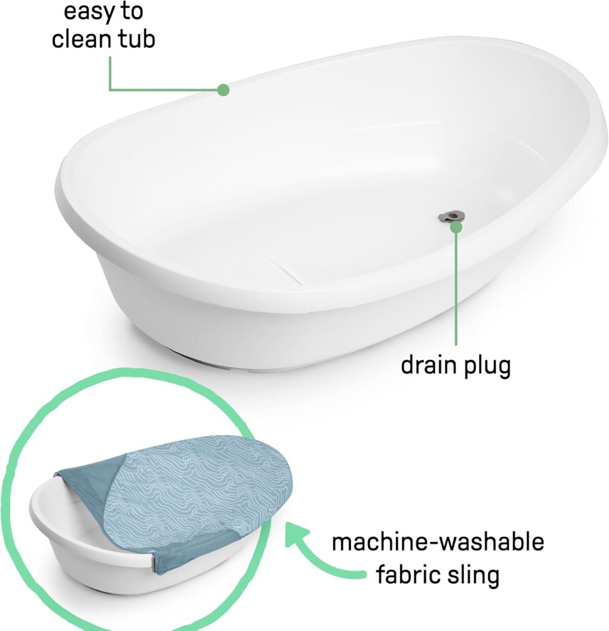 Ingenuity Full Comfort 3-in-1 Tub - White - Image 3