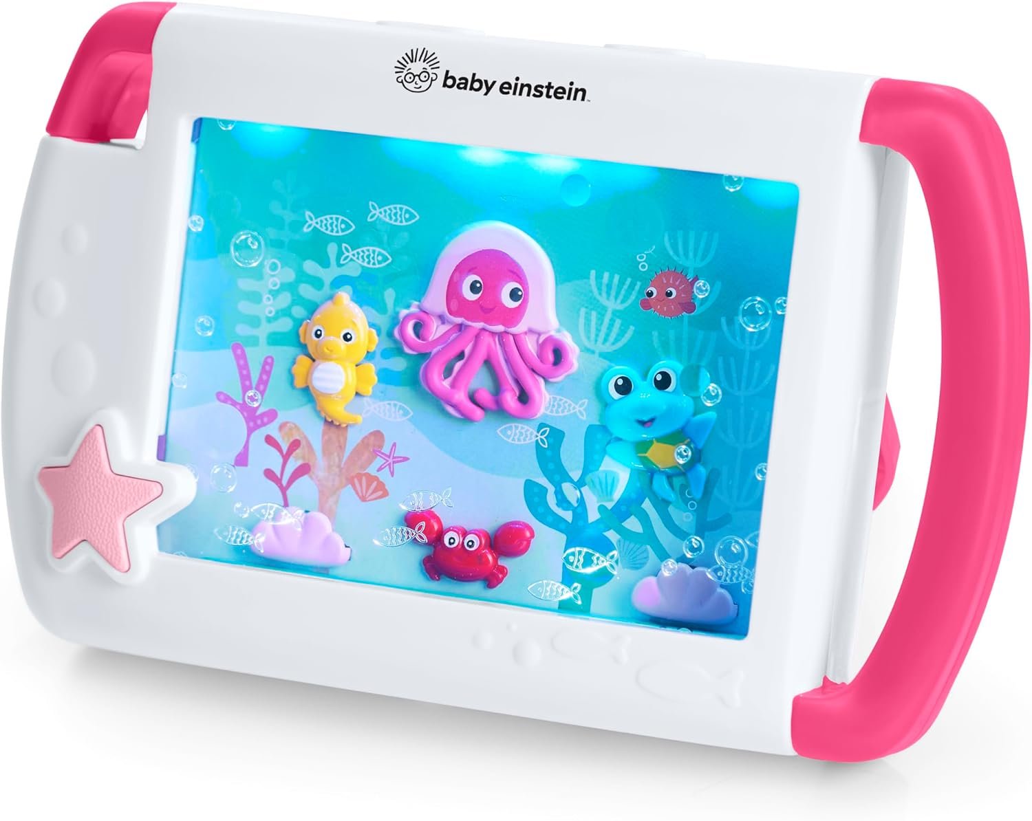 71F9iYJYqwL._AC_SL1500_.jpg Baby Einstein On-the-Go Sea Dreams Soother | Portable Sound Machine with Music & Calming Sounds | Ages 0+ Months - Image 1
