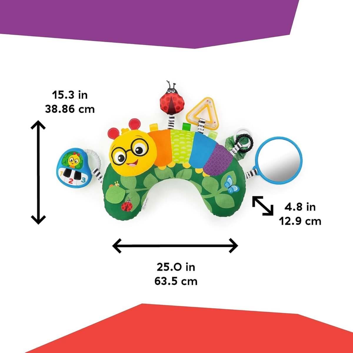 Baby Einstein Cal-a-Pillow Multisensory Tummy Time Activity Pillow | Developmental Baby Support Pillow | Ages 0+ Months - Image 5