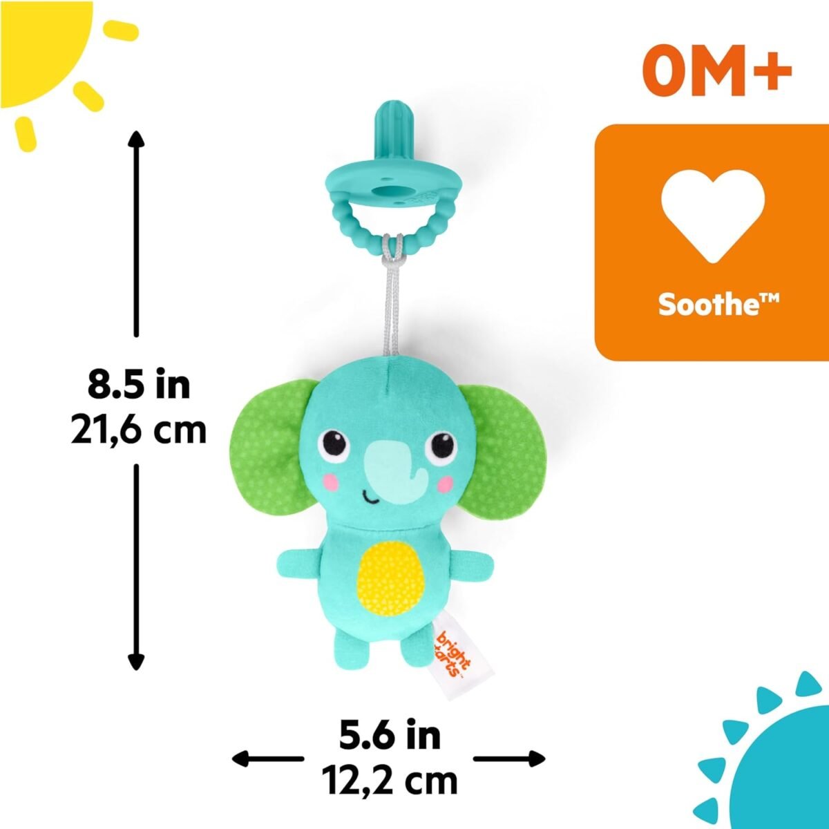 Bright Starts SootheMate Elephant Plush Baby Teether Toy - Image 3