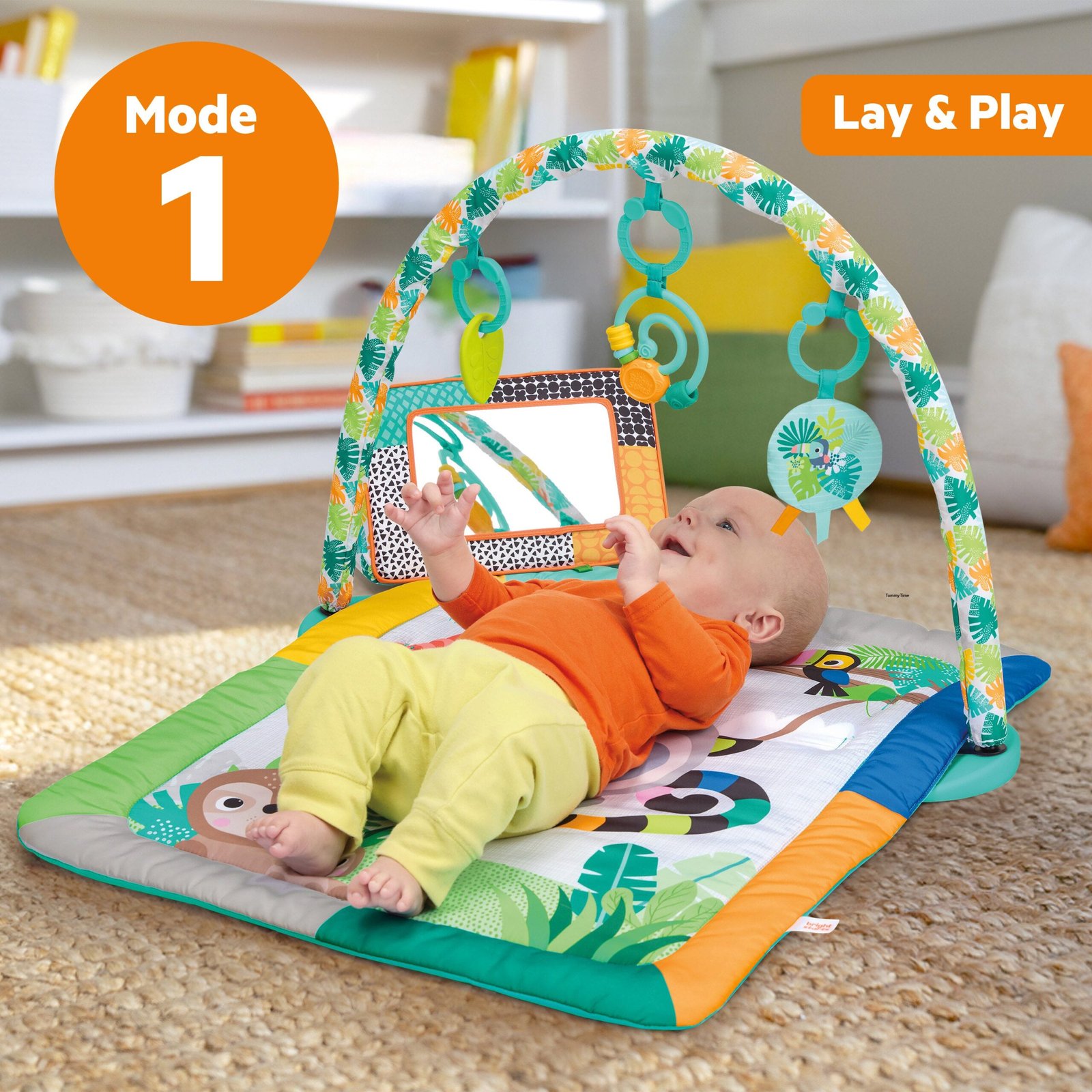 7fd90d9872508592a540ea8f22e2f91d8f96ce40.jpg Bright Starts OPP One Bar Plus Baby Toy Bar – Neutral Developmental Activity Bar - Image 1