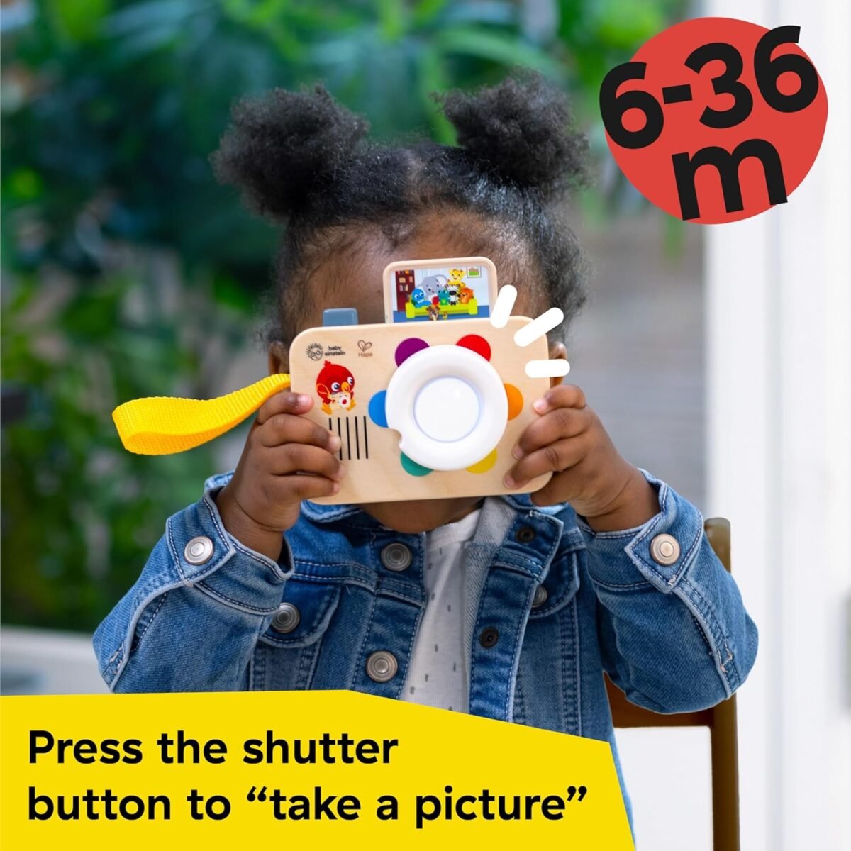 Baby Einstein Hape Learning Lens Toy Camera | Interactive Wooden Pretend Play Camera | Ages 6+ Months - Image 3