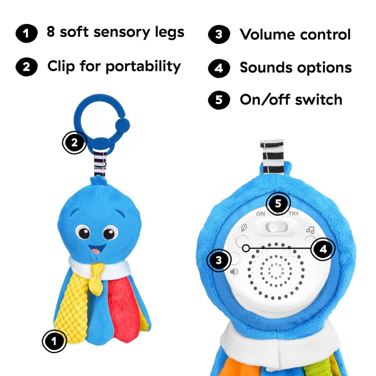 Baby Einstein Take Along Opus Soother | Multisensory Musical Comfort Toy for Babies | Ages 0+ Months - Image 3
