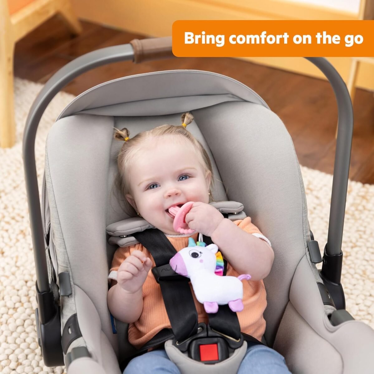 Bright Starts SootheMate Unicorn Plush Baby Teether Toy - Image 3