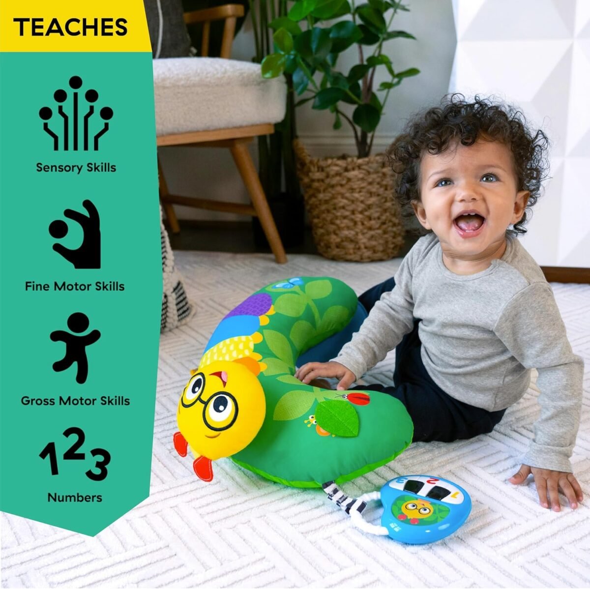 Baby Einstein Cal-a-Pillow Multisensory Tummy Time Activity Pillow | Developmental Baby Support Pillow | Ages 0+ Months - Image 2