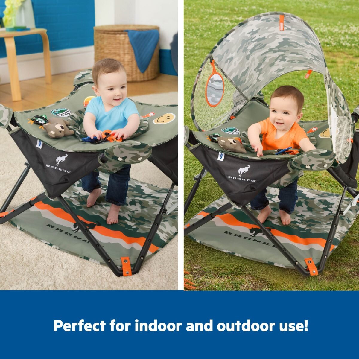 Bright Starts Ford Bronco Pop 'N Jump Portable Baby Activity Jumper with 360° Rotating Seat - Image 2