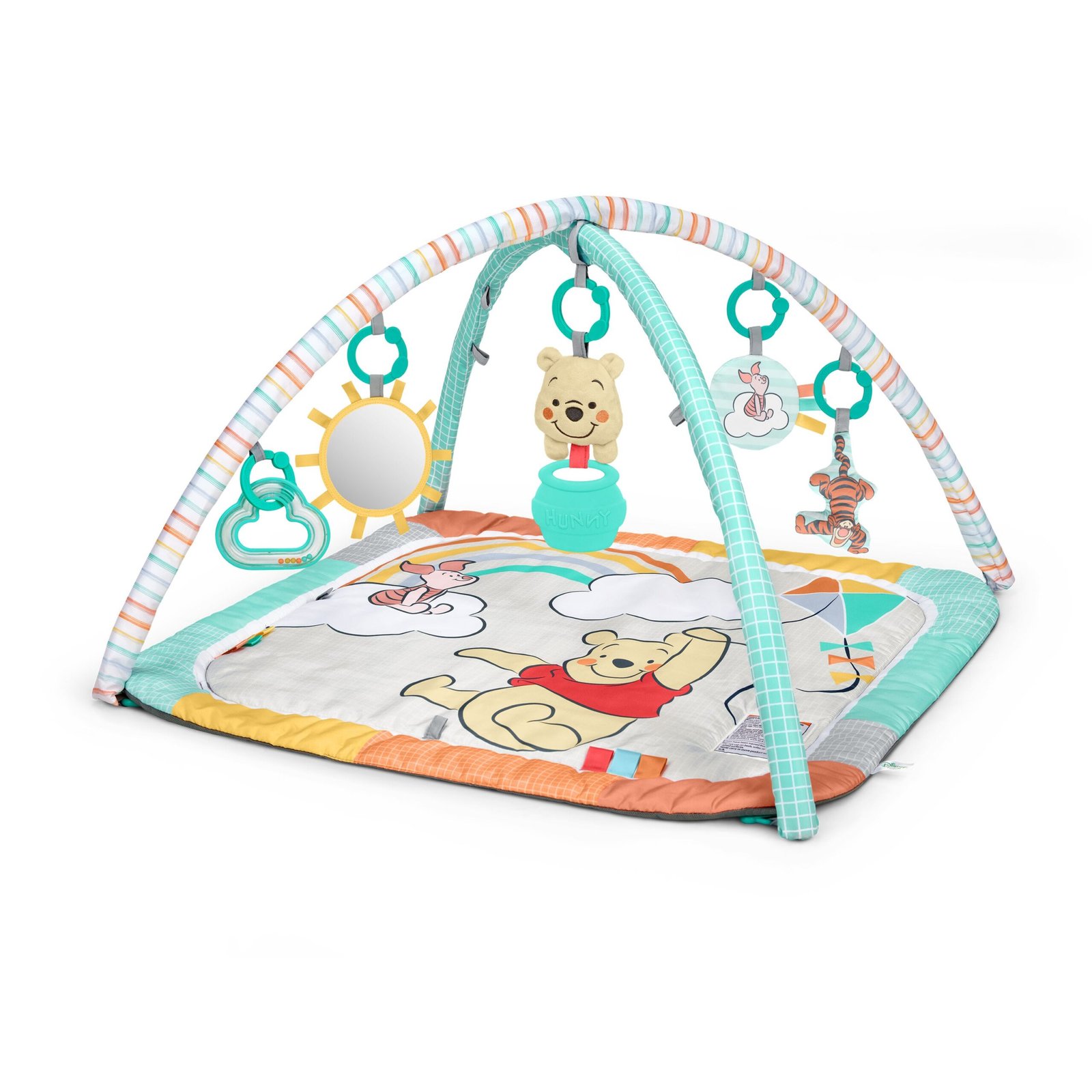 91206893c4b887921b922f237e096bb6d24d685d.jpg Bright Starts Disney Winnie the Pooh Hundred Acre Adventure Baby Play Gym with Toy Bar - Image 1
