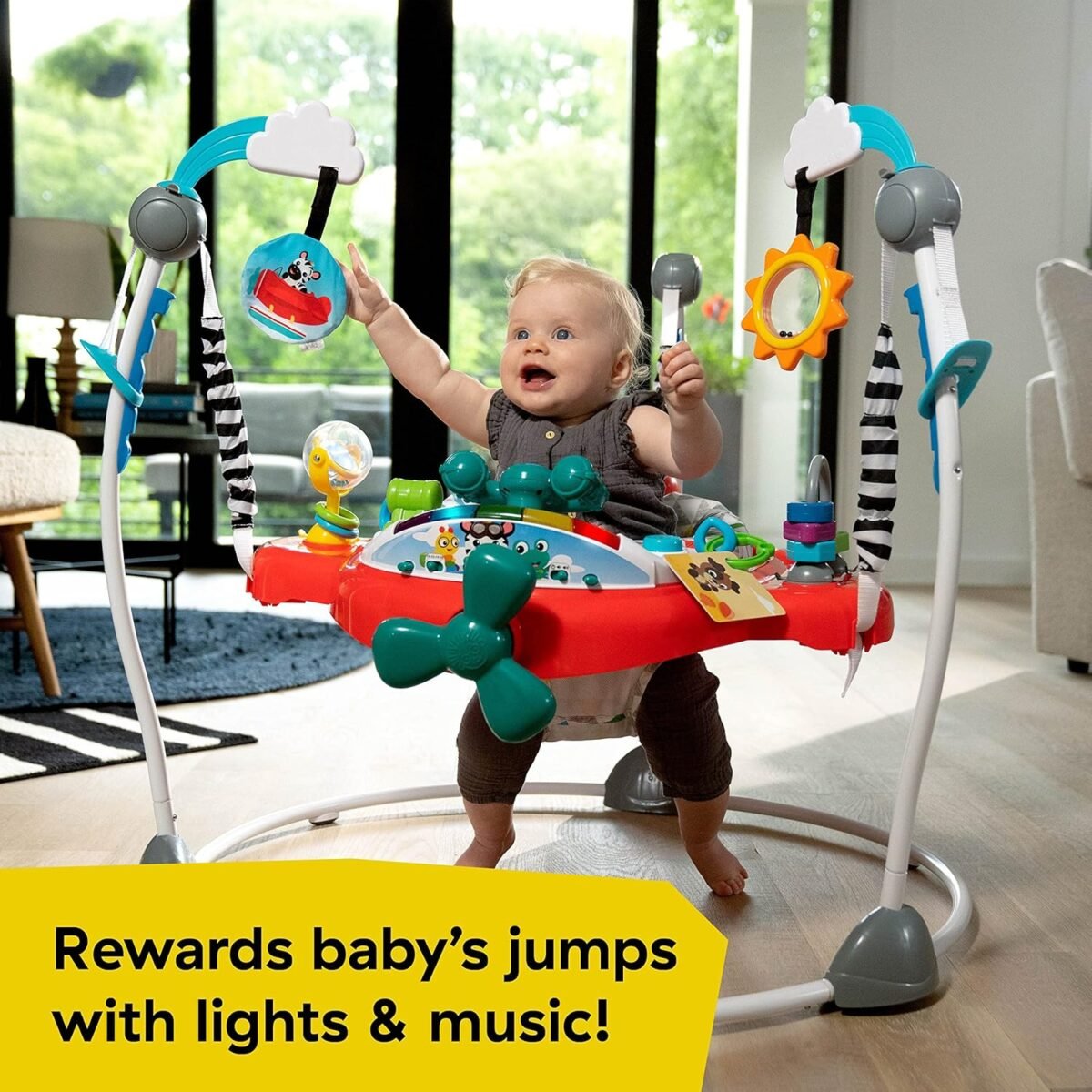 Baby Einstein Ocean Explorers Airplane Adventure 2-in-1 Activity Jumper | Interactive Baby Activity Center | Ages 6–12 Months - Image 3