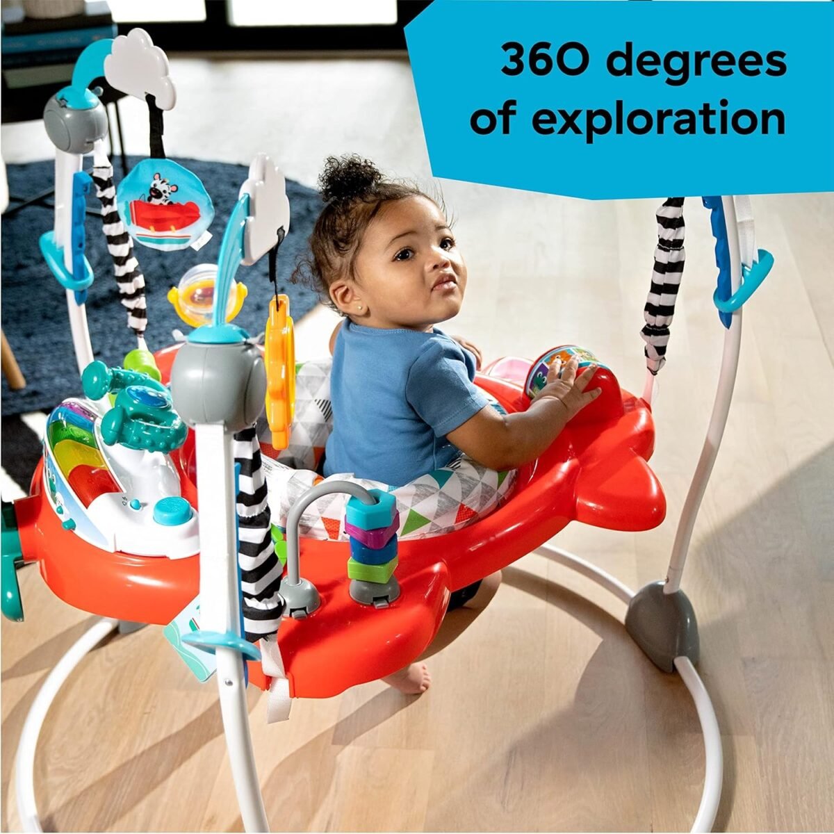 Baby Einstein Ocean Explorers Airplane Adventure 2-in-1 Activity Jumper | Interactive Baby Activity Center | Ages 6–12 Months - Image 4