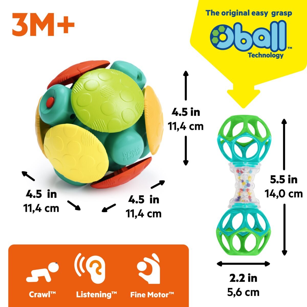 Bright Starts Wobble & Rattle 2-Pack Baby Toy Gift Set for Sensory Development - Image 7