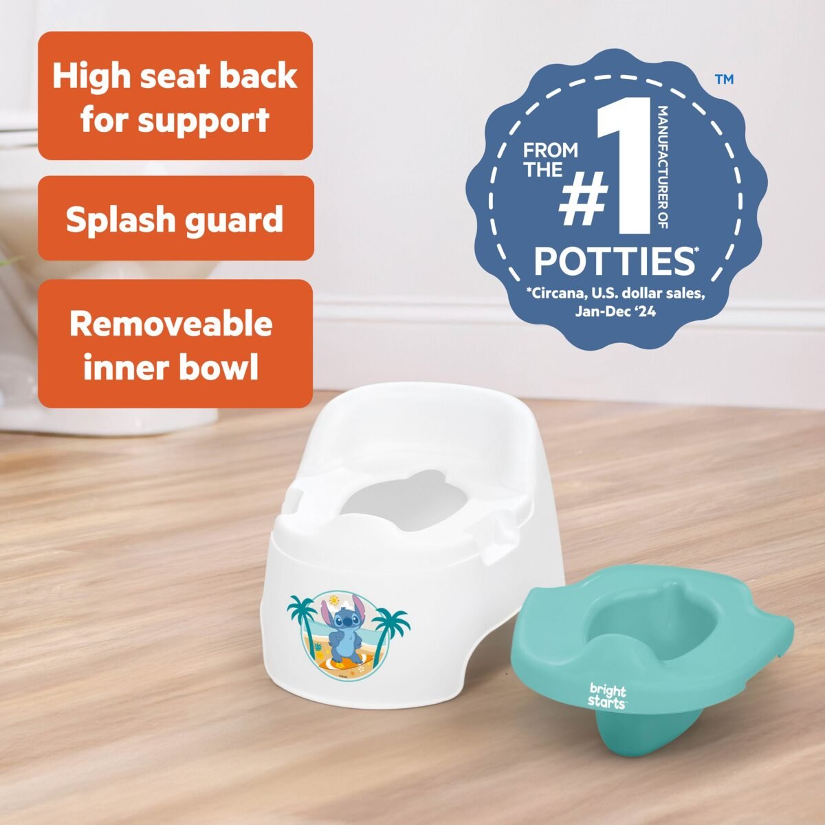 Bright Starts Disney Stitch Full Comfort Baby Potty Training Seat - Image 3