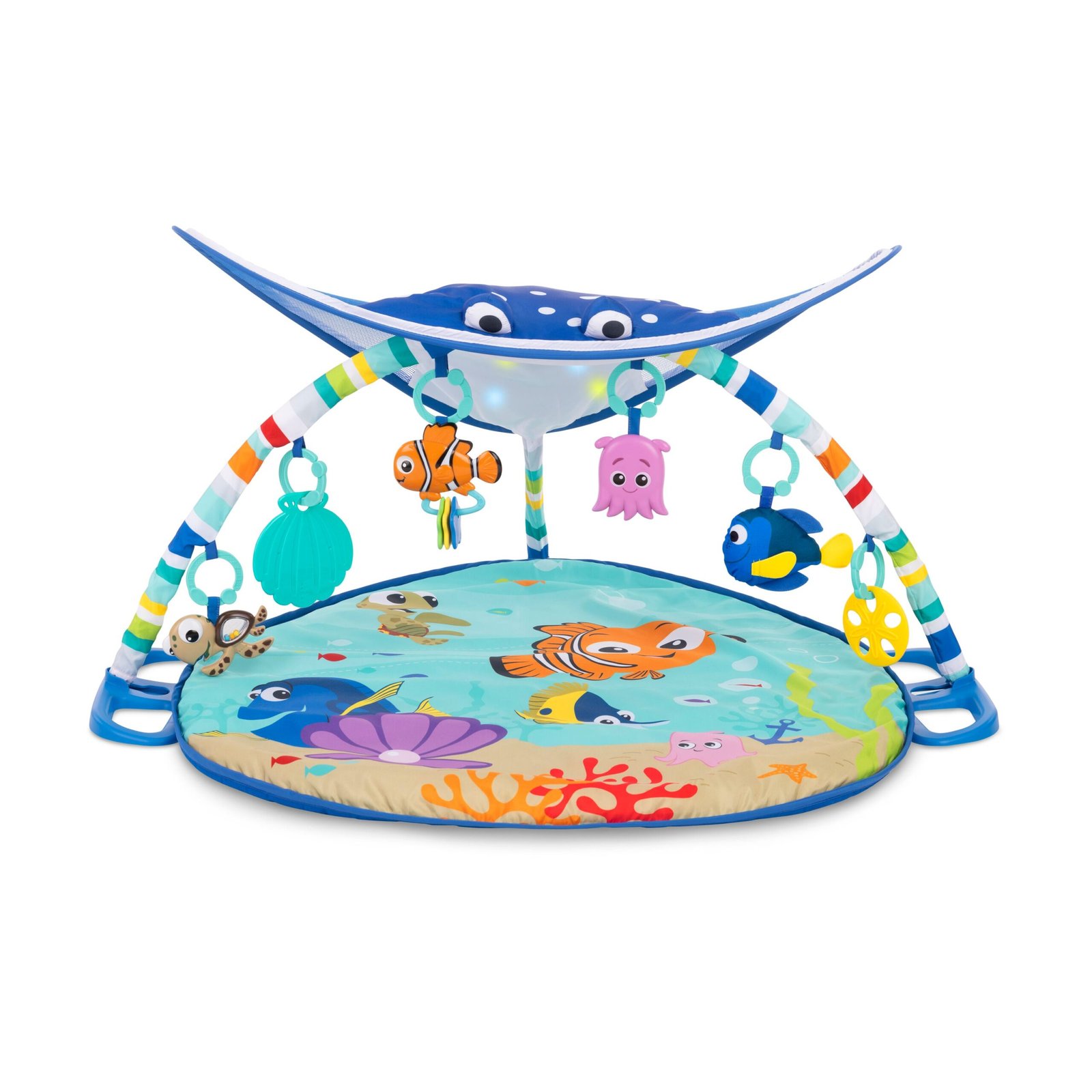 9be8e526d65022ac7e2bea7ae3efe0c542041d06.jpg Bright Starts Disney Finding Nemo Mr. Ray Ocean Lights & Music Baby Activity Play Gym - Image 1