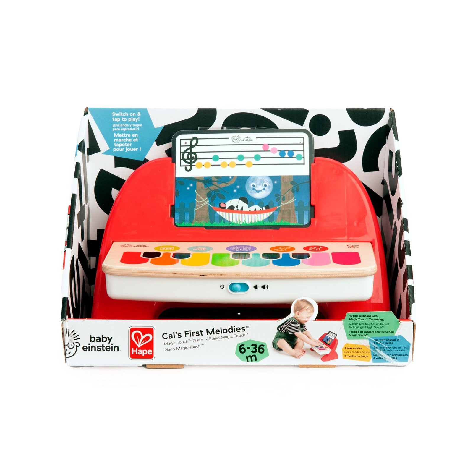 BABY_20EINSTEIN_201ST_20MELODIES_20MAGIC_20TOUCH_20PIANO_3ue300_79f57d9b-613c-41e5-81cc-ae4192e5d6b3.jpg Baby Einstein Hape Cal's First Melodies Magic Touch Piano | Wooden Musical Learning Toy for Babies | Ages 6+ Months - Image 1