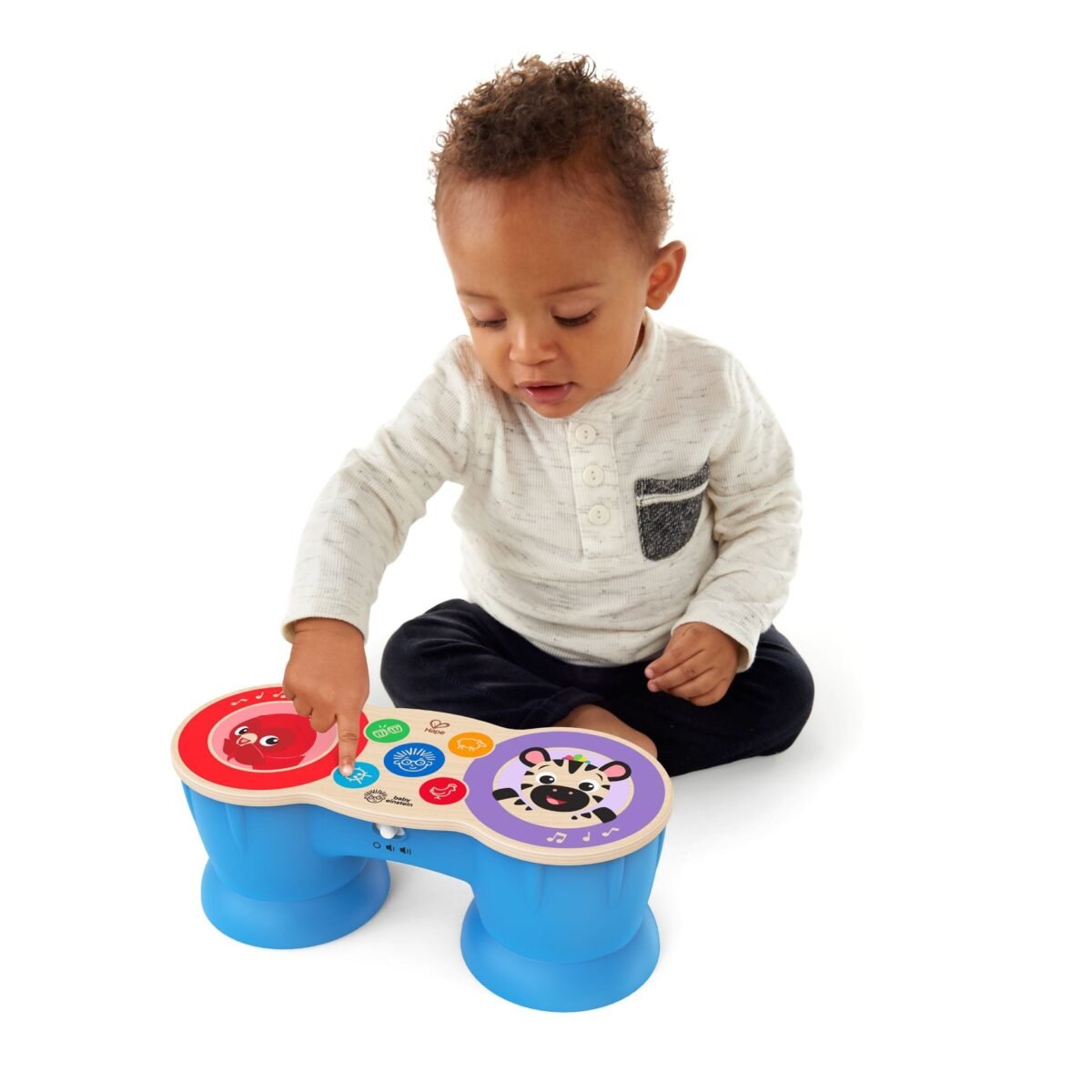 Baby Einstein Hape Magic Touch Wooden Drum Musical Toy | Interactive Wooden Drum for Early Music Learning | Ages 6+ Months - Image 3