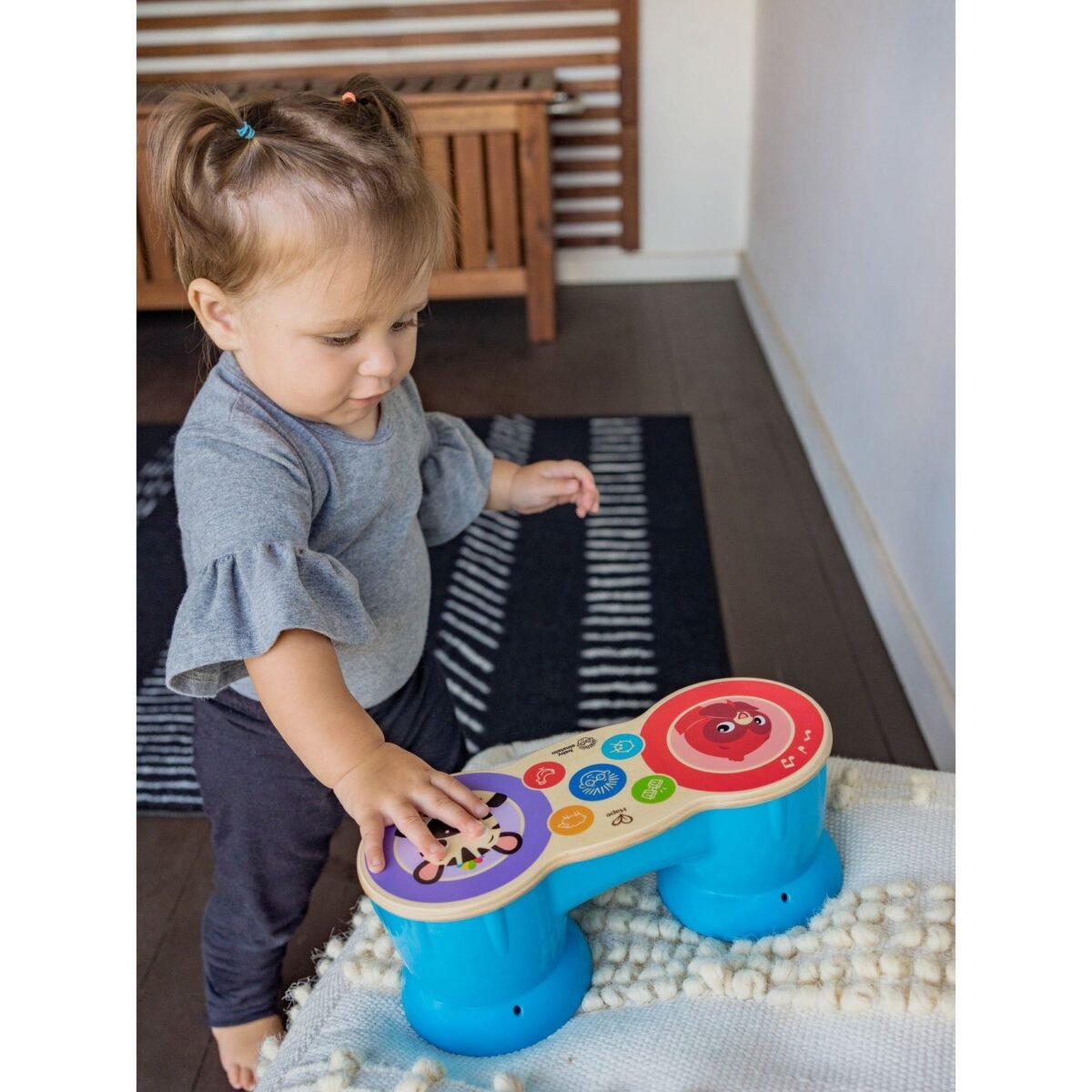 Baby Einstein Hape Magic Touch Wooden Drum Musical Toy | Interactive Wooden Drum for Early Music Learning | Ages 6+ Months - Image 4