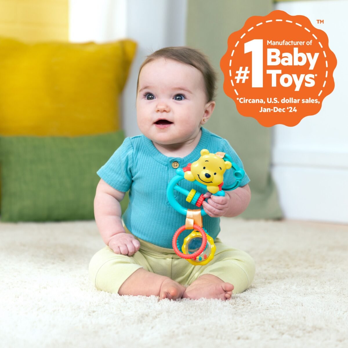 Bright Starts Disney Winnie the Pooh Busy Bear Baby Activity Toy - Image 2