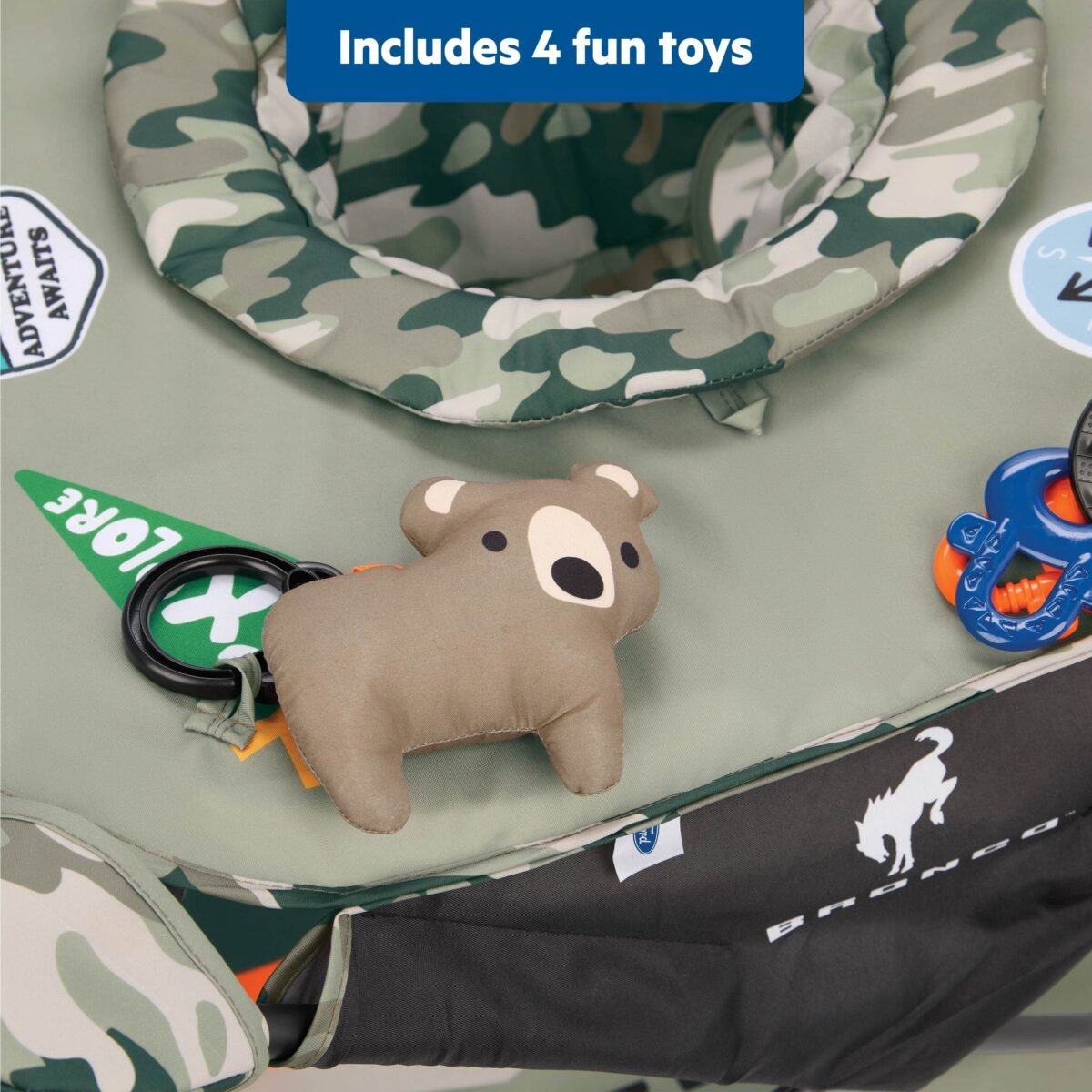 Bright Starts Ford Bronco Pop 'N Jump Portable Baby Activity Jumper with 360° Rotating Seat - Image 5