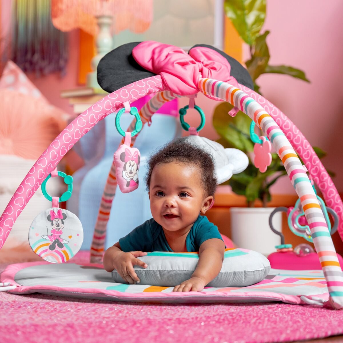 Bright Starts Disney Minnie Mouse Forever Besties Baby Activity Gym – Pink - Image 2