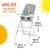 Bright Starts Dine Delight Compact Folding High Chair with 3-Section Plate – Playful Paradise - Image 6